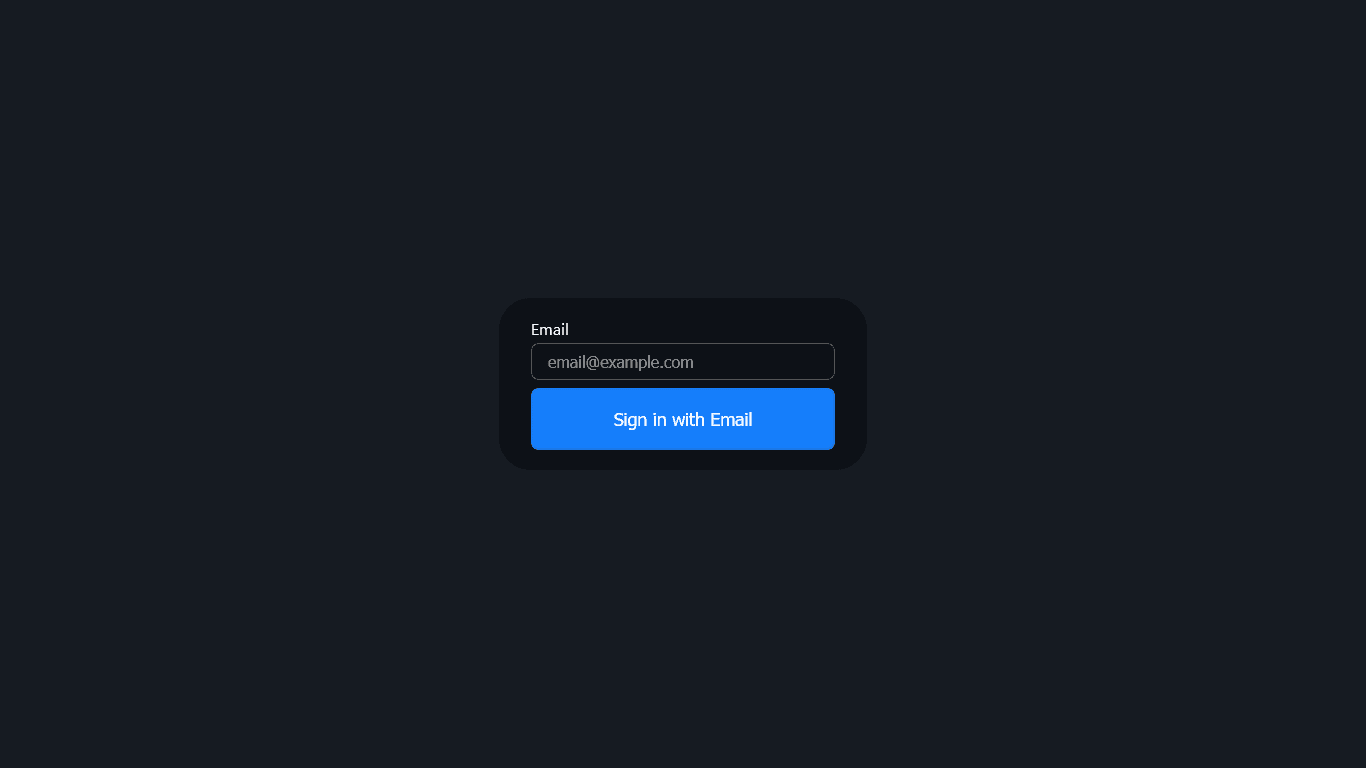 Form to log in with an email address. The user receives a login link.