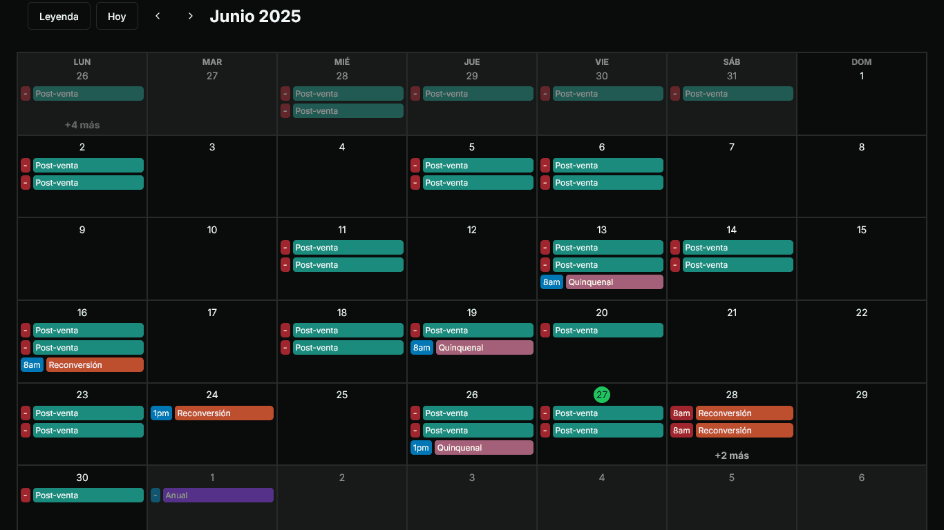 Monthly view
