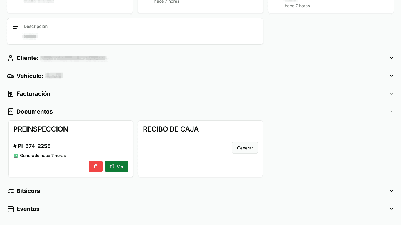 Service documents. A unique identifier is generated for each document