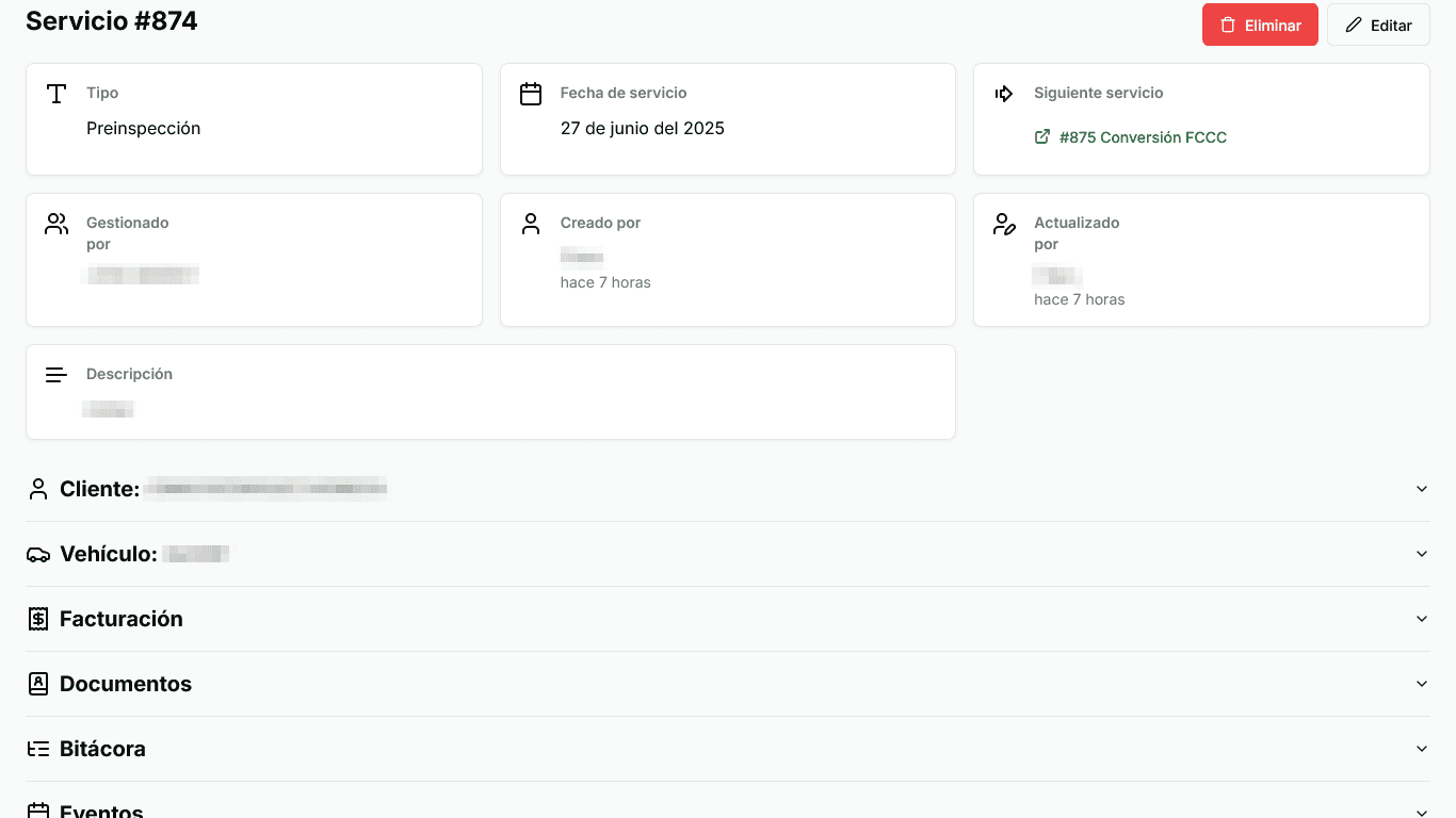 Service page