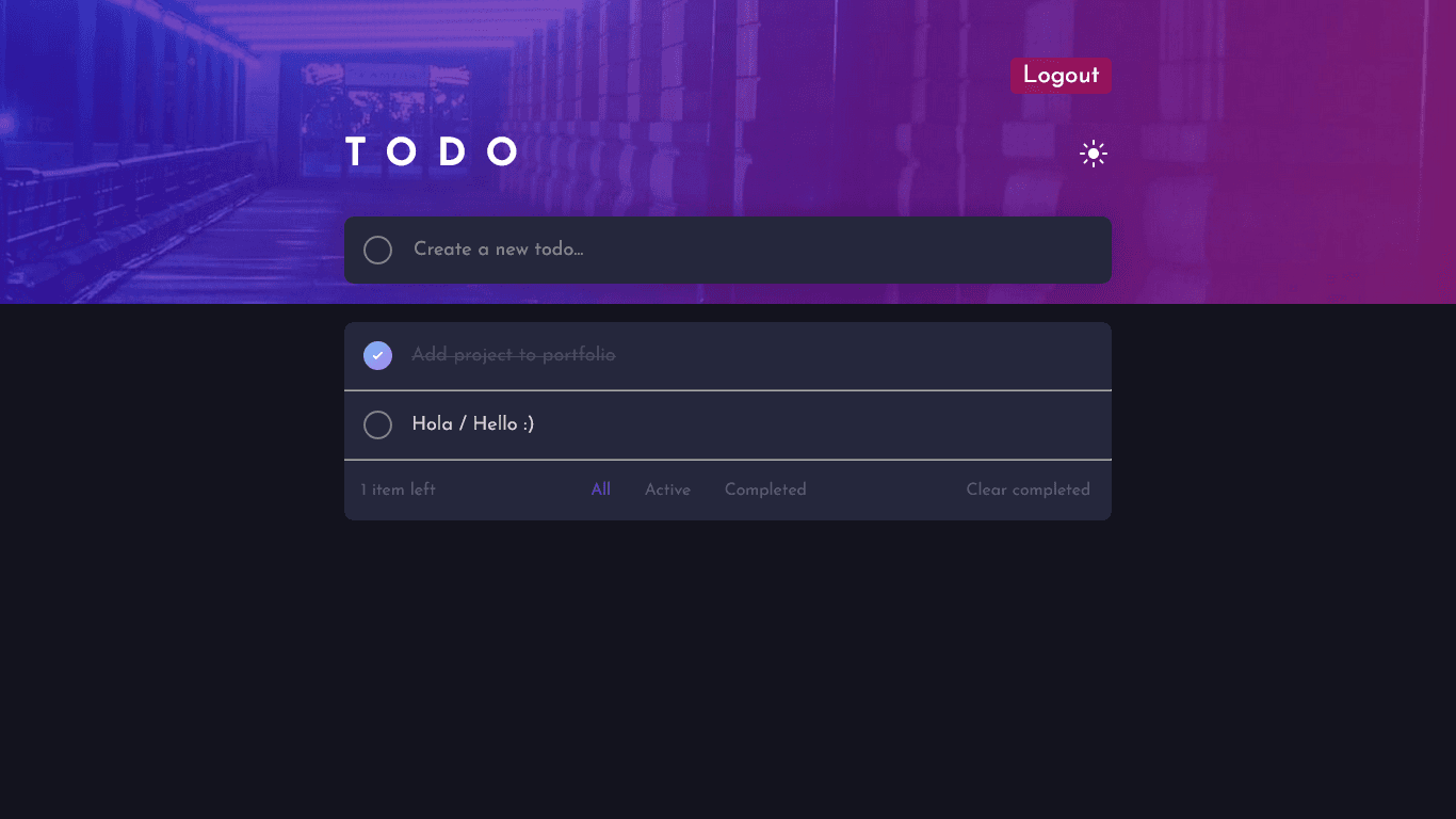 Screenshot of Todo App