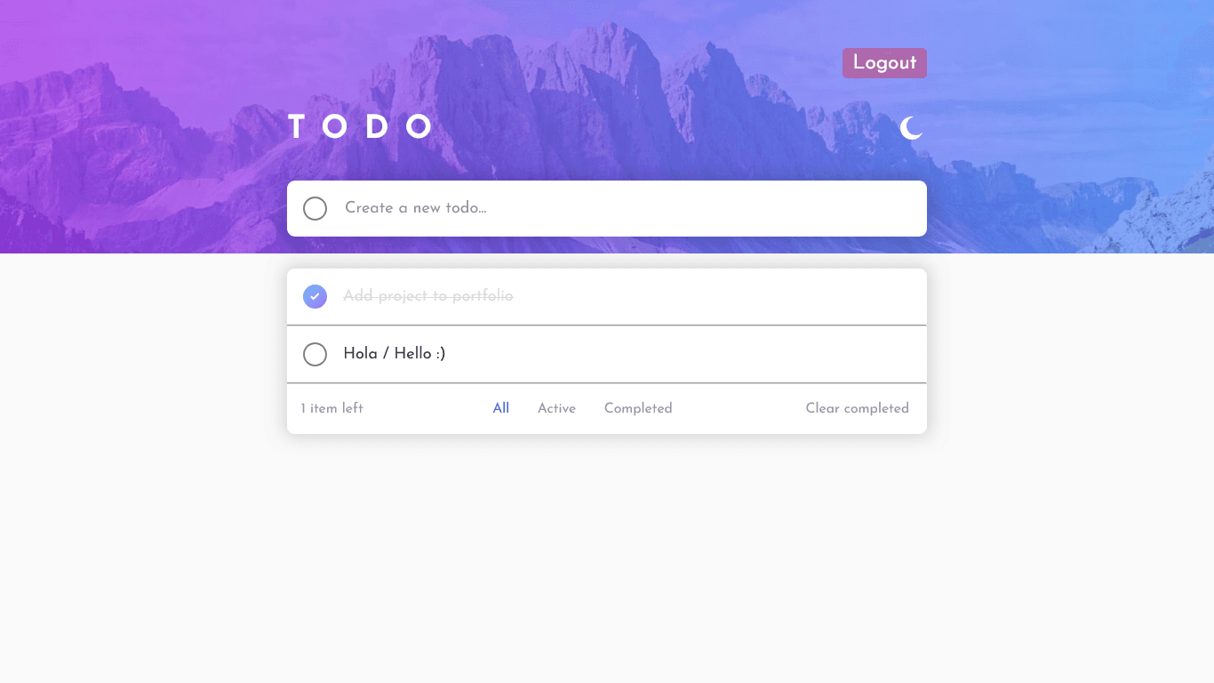 Screenshot of Todo App